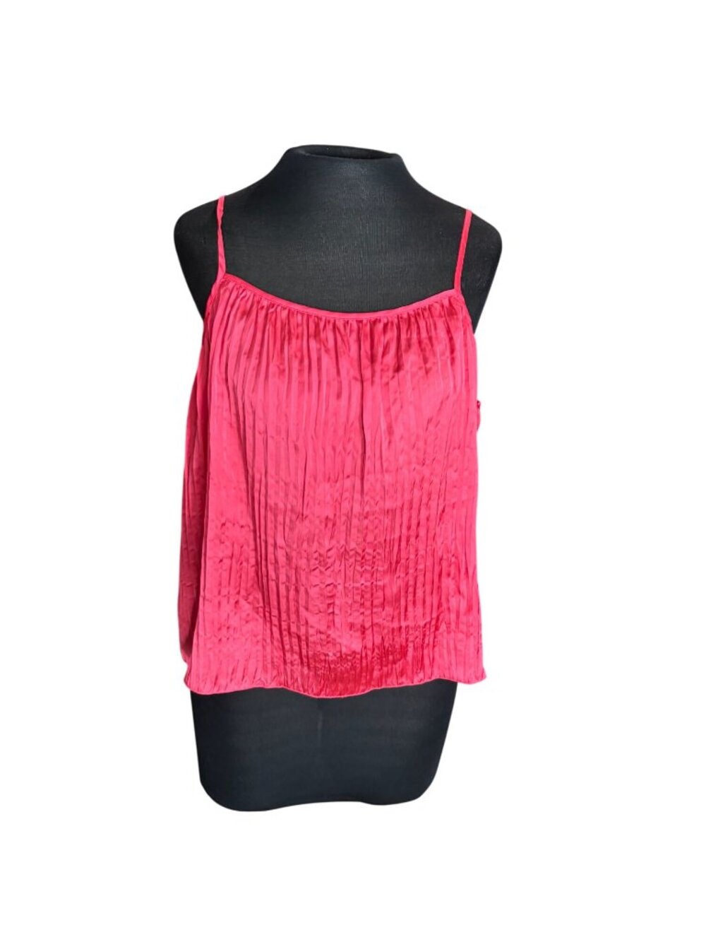 A New Day Womens Pleated Spaghetti Strap Camisole XL Pink Adjustable Straps